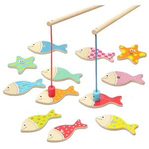 Wooden Fishing Game with Numbers